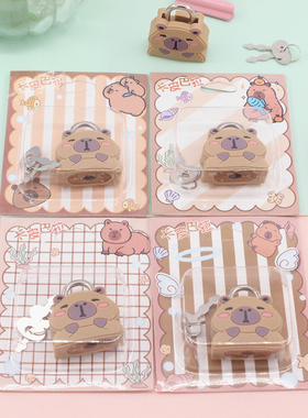 硅胶卡通手动迷你挂锁学生宿舍抽屉柜小挂锁箱包锁卡通迷你锁头