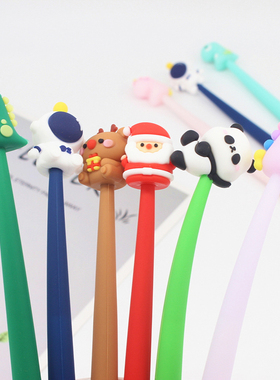 摇摇中性笔学生圣诞节黑色签字水笔可爱硅胶摇摆男女学生儿童礼物