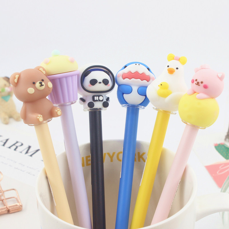 中性笔黑卡通超萌高颜值文具0.5小学生礼物可爱签字个性笔黑水笔