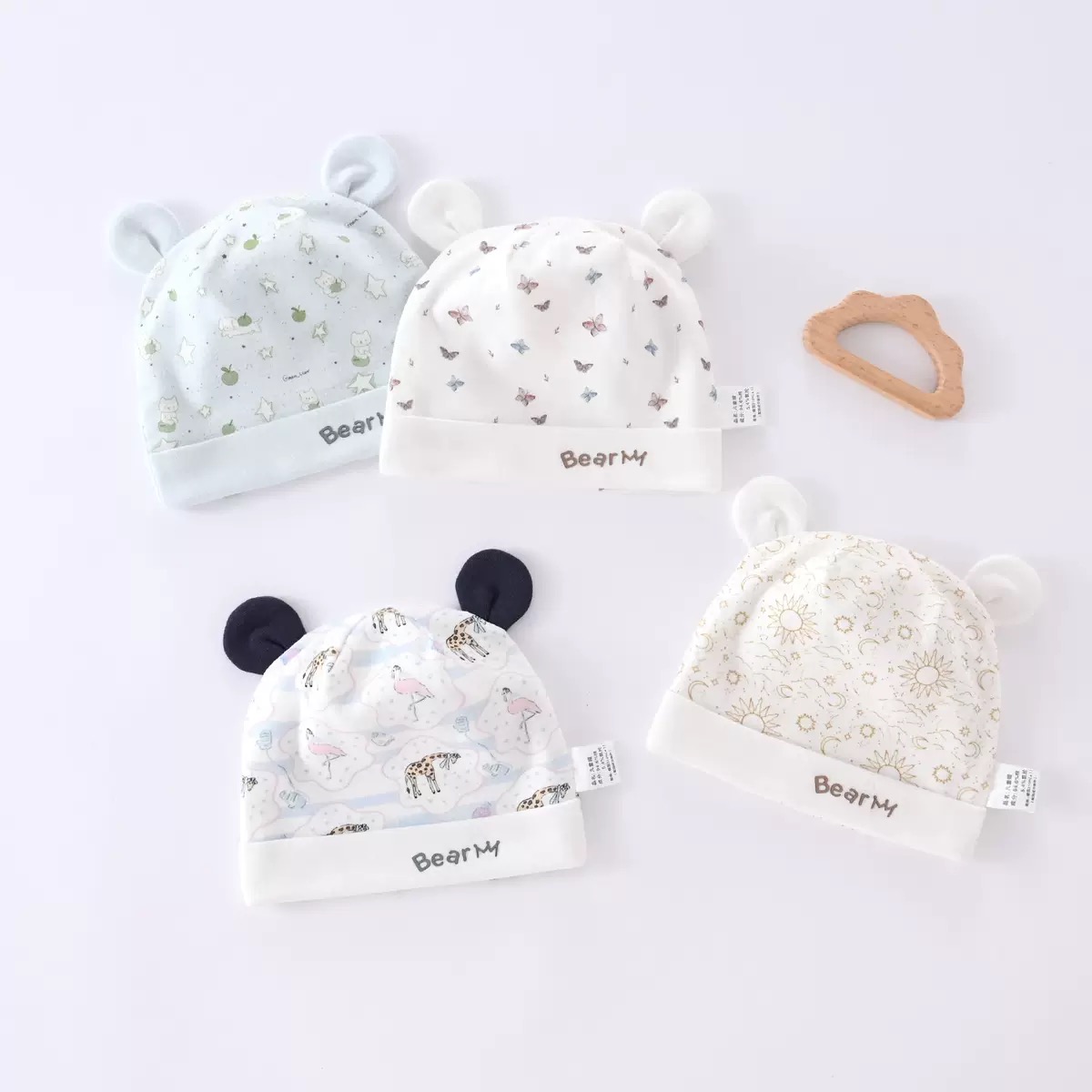 婴儿胎帽春秋护耳帽护囟门帽