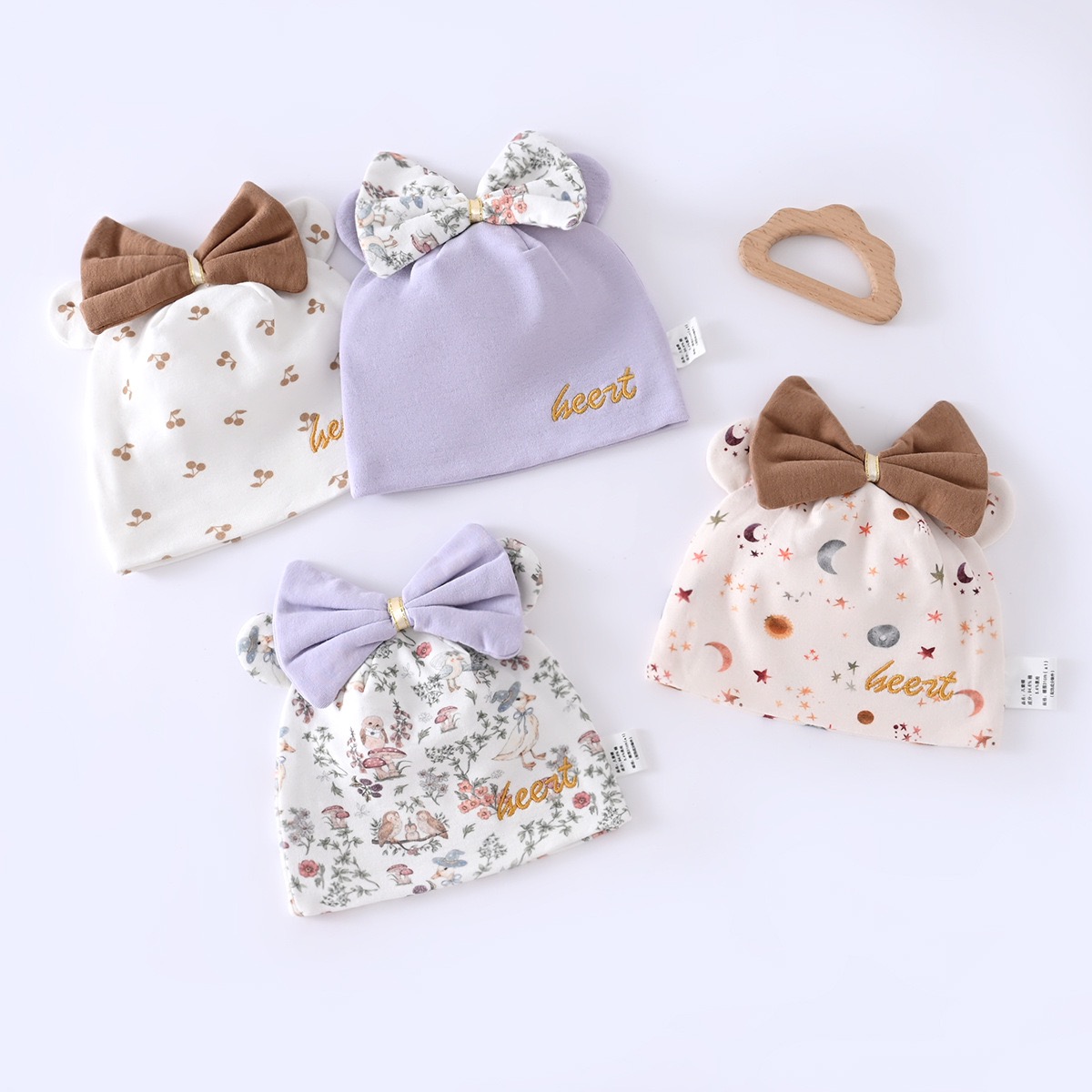 新生儿胎帽春夏双层柔软无骨棉帽