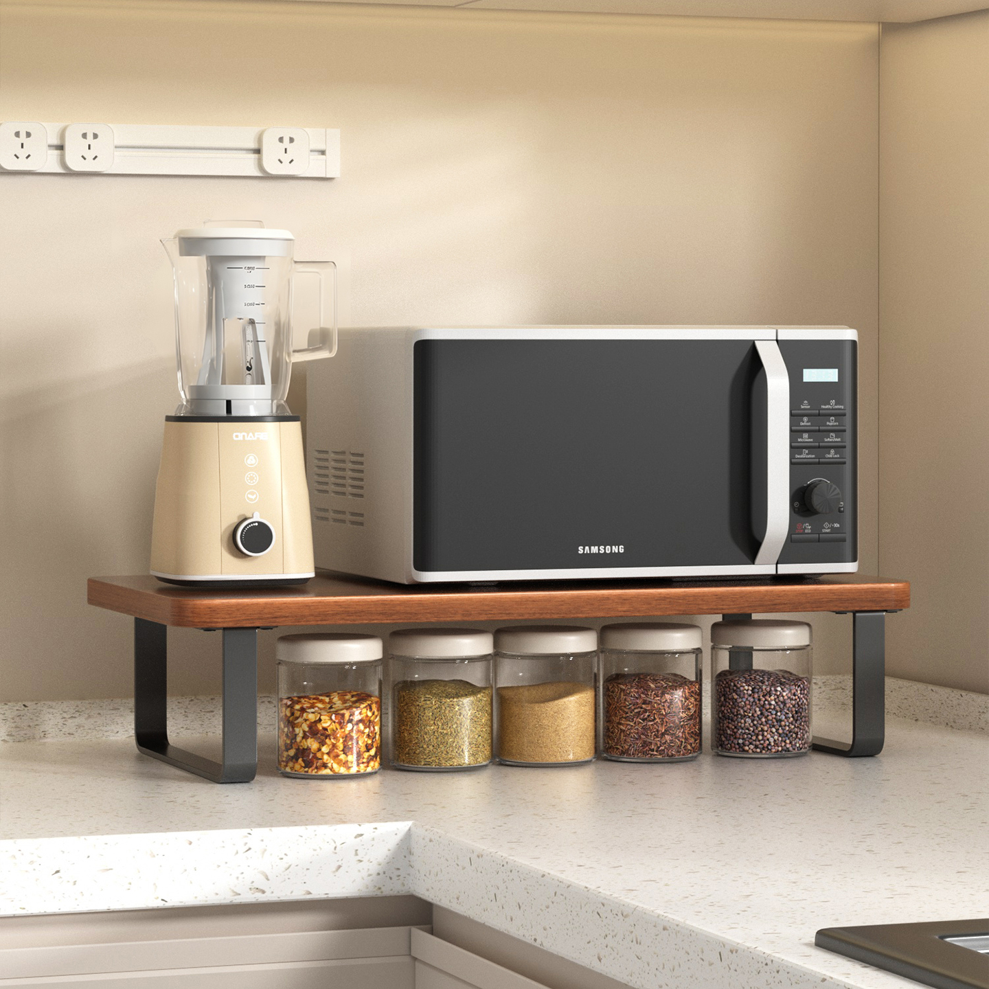 厨房置物架台面收纳增高架