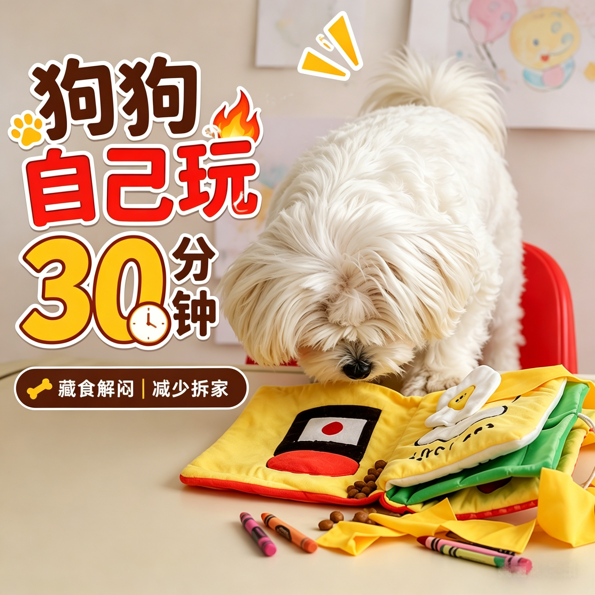 ins  狗发声玩具磨牙响纸解闷  小狗玩具猫咪宠物藏食书嗅闻垫子