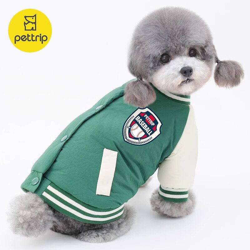 小狗衣服保暖秋冬装加厚猫咪衣服犬狗狗后开襟棒球服两脚宠物棉衣