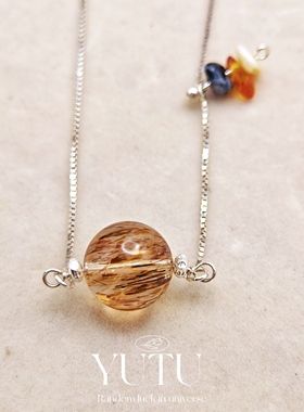 S925银镶嵌天然满顺发超七项链时尚轻奢个性气质简约