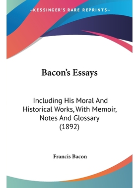 按需印刷Bacon's Essays[9780548707159]