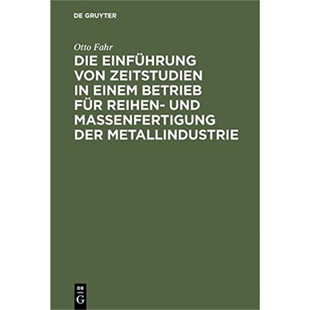 Einfuhrung von Zeitstudien 预订 einem Die 德语
