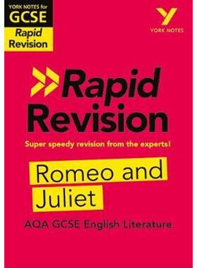 现货York Notes for AQA GCSE (9-1) Rapid Revision: Romeo and Juliet - Catch up, revise and be ready for 2021 assessments
