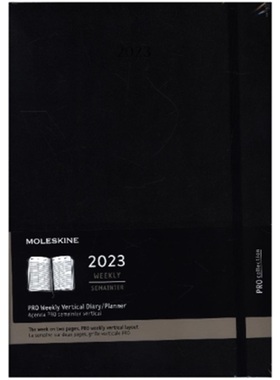 预订【德语】 Moleskine 12 Monate Pro Wochen Notizkalender 2023, Pro A4, Schwarz[8056598851038]