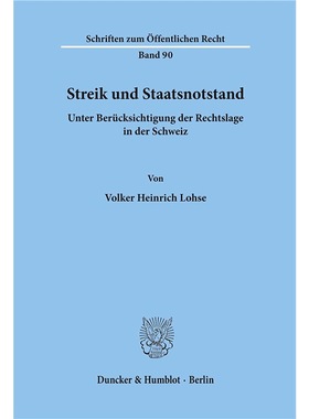 预订【德语】 Streik und Staatsnotstand unter Berucksic
