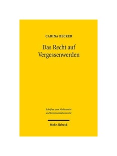 德语 Vergessenwerden Das auf Dissertationsschrift Recht 预订