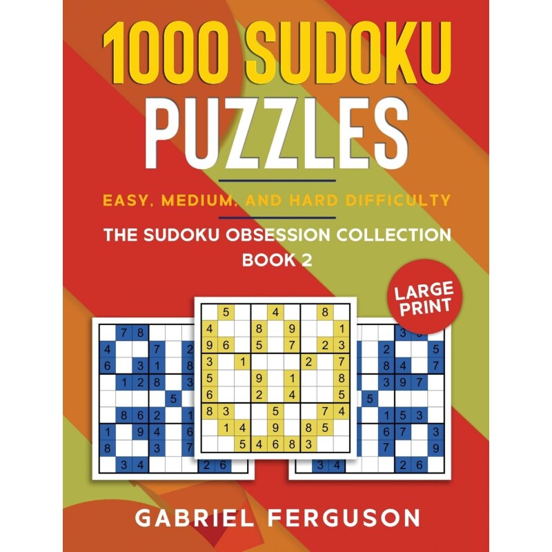 按需印刷不退不换1000 Sudoku Puzzles Easy, Medium and Hard difficulty Large Print[9781913470777]