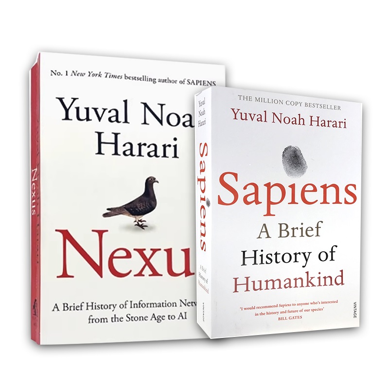 预售 人类简史+智人之上 2本套装  Nexus 从石器时代到AI时代的信息网络简史 平装 尤瓦尔·赫拉利新书 人类简史作者 英文原版 sbt