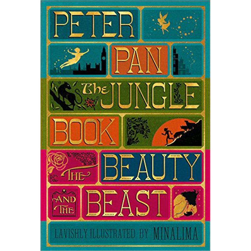 经典童话彩绘机关立体书套装 Illustrated Classics Boxed Set: Peter Pan 小飞侠 丛林之书 美女与野兽 MinaLima工作室 英文原版