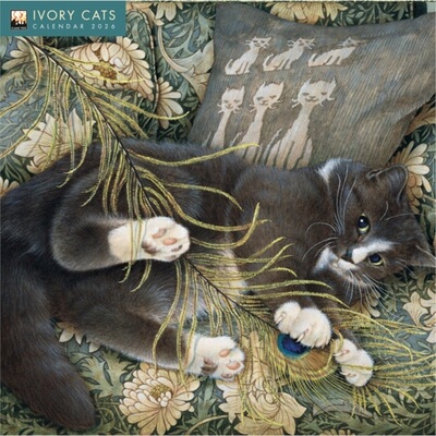 预订Ivory Cats by Lesley Anne Ivory Wall Calendar 2026 (Art Calendar)[9781835623534]
