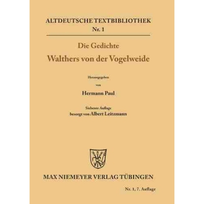 按需印刷DEG Die Gedichte Walthers von der Vogelweide[9783110483772]