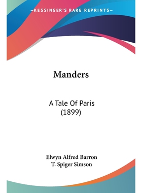 按需印刷不退不换Manders[9781160710398]