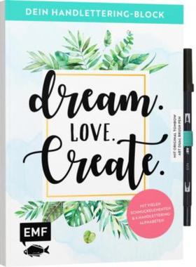 预订【德语】 Dein Handlettering-Block - Dream. Love. Create. Mit original Tombow ABT Dual Brush