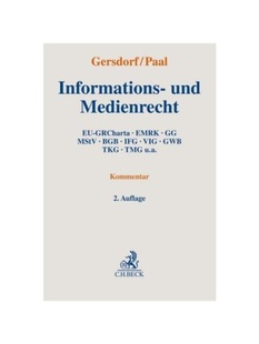 GRCharta GWB 德语 EMRK und TKG VIG TMG BGB Medienrecht IFG Informations 预订 u.a. MStV