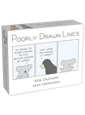 2026原版日历台历 潦草线条2026年每日一历 Poorly Drawn Lines 2026 Day-to-Day Calendar