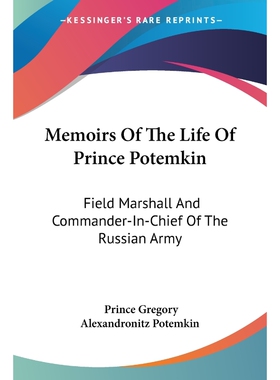 按需印刷Memoirs Of The Life Of Prince Potemkin[9781425497422]