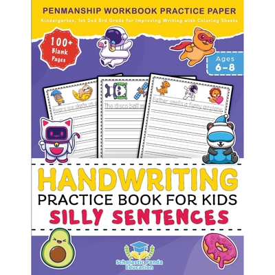 按需印刷不退不换Handwriting Practice Book for Kids Silly Sentences[9781953149428]