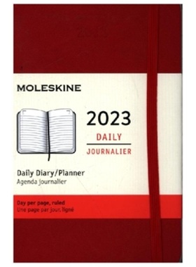 预订【德语】 Moleskine 12 Monate Tageskalender 2023, Pocket/A6, Scharlachrot[8056420859652]