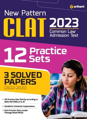 按需印刷New Pattern CLAT 2023 12 Practice Sets 3 Solved papers (2022-2020)[9789327190526]