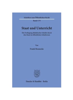 预订【德语】Staat und Unterricht.:Die Festlegung didaktischer Inhalte durch den Staat im ?ffentlichen Schulwesen.
