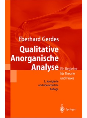 预订【德语】Qualitative Anorganische Analyse:Ein Begleiter für Theorie und Praxis