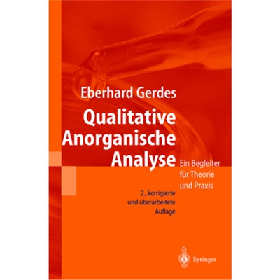 预订【德语】Qualitative Anorganische Analyse:Ein Begleiter für Theorie und Praxis