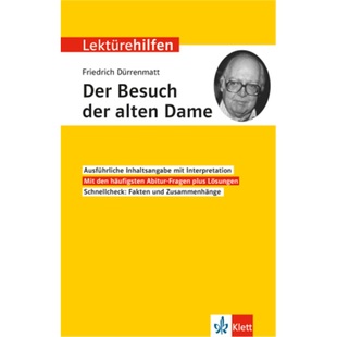 Besuch 德语 Dürrenmatt 预订 der 9783129231272 Lektürehilfen Dame Klett Friedrich alten Der
