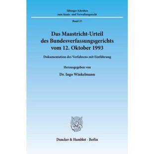德语 Maastricht 预订 Das Bundesverfassun Urteil des