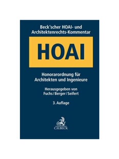 预订不退不换德语Beck'scher HOAI- und Architektenrechts-Kommentar:Honorarordnung für Architekten und Ingenieure