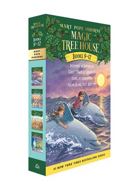 【外文书店】英文原版 神奇树屋 儿童绘本 Magic Tree House Boxed Set, Books 9-12 套装4本平装  : Dolphins at Day