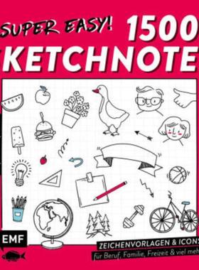 预订【德语】 Let's sketch! Super easy! 1500 Sketchnotes:Zeichenvorlagen und Icons für alle Leben