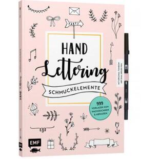 预订【德语】 Handlettering-Schmuckelemente - 999 Vorlagen zum Nachzeichnen und Abpausen:Mit orig