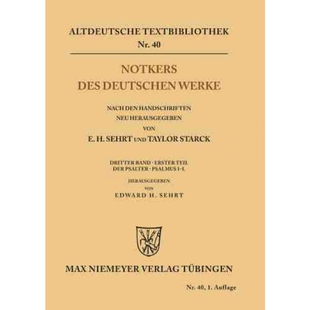 Notkers 9783110484328 des Werke Deutschen 按需印刷DEG