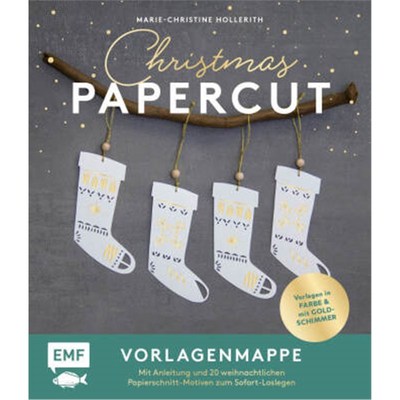 预订【德语】Set: Christmas Papercut - Die Vorlagenmappe mit Anleitung und 20 weihnachtliche