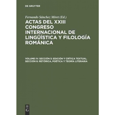 按需印刷DEG Sección 5: Edición y crítica textual. Sección 6: Retórica, poética y teoría literaria[9783484503984]