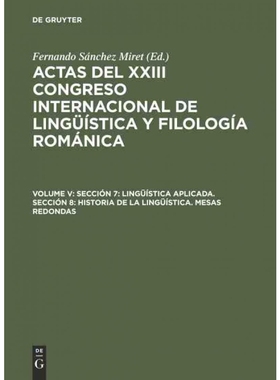 按需印刷DEG Sección 7: Lingüística aplicada. Sección 8: Historia de la lingüística. Mesas redondas[9783484503991]