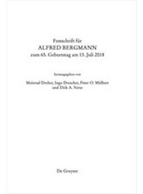 预订【德语】Festschrift fUr Alfred Bergmann zum 65. Geburtstag am 13. Juli 2018