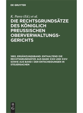 预订【德语】 Enthaltend die Rechtsgrundsatze aus Band