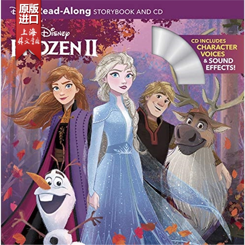 现货 冰雪奇缘2 绘本故事书带CD 英文原版 暗影森林Frozen 2 Read-Along Storybook迪士尼独立阅读绘本儿童青少年有声读物艾莎安娜