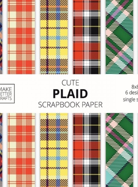 按需印刷不退不换Cute Plaid Scrapbook Paper[9781953987204]