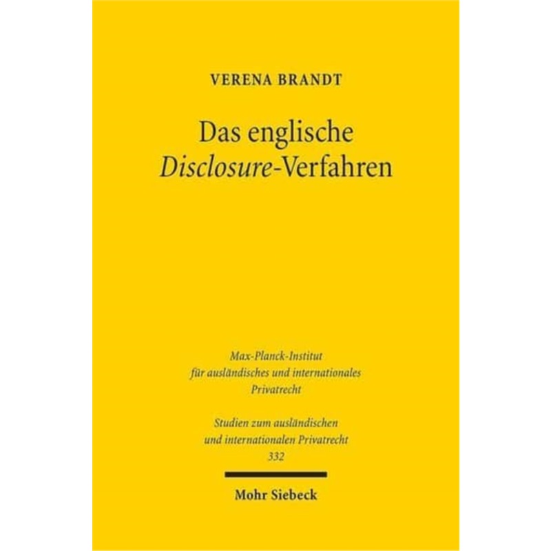 预订【德语】 Das englische Disclosure-Verfahren:Ein Mo-封面