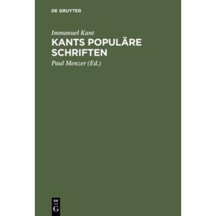 按需印刷DEG Kants Popul?re Schriften[9783111130378]