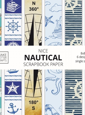 按需印刷不退不换Nice Nautical Scrapbook Paper[9781953987174]