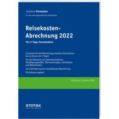 预订【德语】 Reisekosten-Abrechnung 2022, fur 1-7 Tage