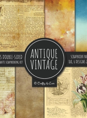 预订Antique Vintage Scrapbook Paper Pad 8x8 Decorative Scrapbooking Kit Collection for Cardmaking, DIY C